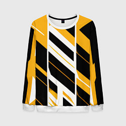 Мужской свитшот Black and yellow stripes on a white background