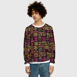 Свитшот мужской Африка - этнический орнамент, цвет: 3D-белый — фото 2