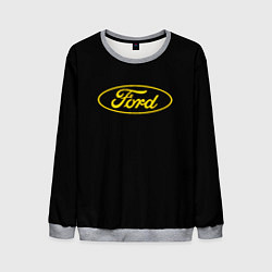 Свитшот мужской Ford logo yellow, цвет: 3D-меланж