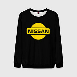 Свитшот мужской Nissan yellow logo, цвет: 3D-черный