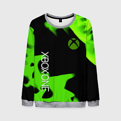 Свитшот мужской Xbox one green flame, цвет: 3D-меланж