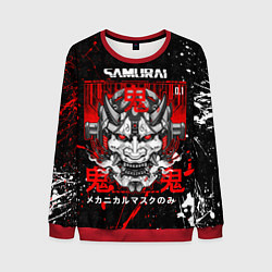Свитшот мужской Hi tech samurai oni mask, цвет: 3D-красный
