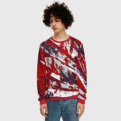 Свитшот мужской Яркий абстрактный узор для спорта, цвет: 3D-красный — фото 2