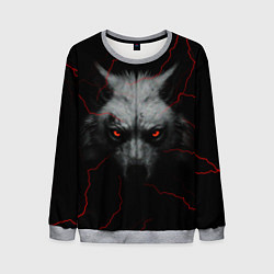 Свитшот мужской Волк и молний, цвет: 3D-меланж