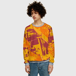 Свитшот мужской Яркий абстрактный паттерн для спорта, цвет: 3D-меланж — фото 2