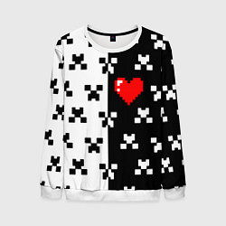 Свитшот мужской Minecraft pattern love, цвет: 3D-белый