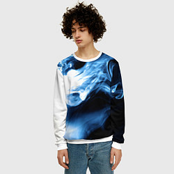 Свитшот мужской Дым смок вейпа текстура, цвет: 3D-белый — фото 2