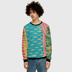 Свитшот мужской Абстрактный пейзаж, цвет: 3D-черный — фото 2