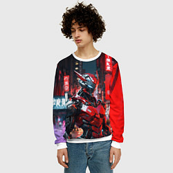 Свитшот мужской Бронированный красный киборг, цвет: 3D-белый — фото 2