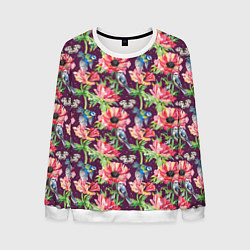 Мужской свитшот Птицы и цветы