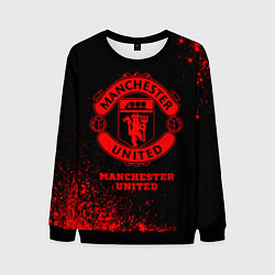 Свитшот мужской Manchester United - red gradient, цвет: 3D-черный