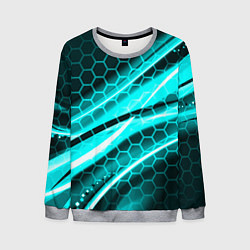 Свитшот мужской Неоновая броня абстракция, цвет: 3D-меланж