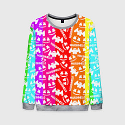 Свитшот мужской Marshmello rainbow, цвет: 3D-меланж