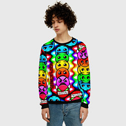 Свитшот мужской Geometry smile dash, цвет: 3D-черный — фото 2