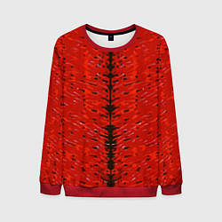 Свитшот мужской Чёрная вертикальная полоса на красном фоне, цвет: 3D-красный