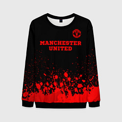 Свитшот мужской Manchester United - red gradient посередине, цвет: 3D-черный