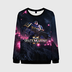Свитшот мужской Темный ультрамарин Warhammer 40000 space marine 2, цвет: 3D-черный