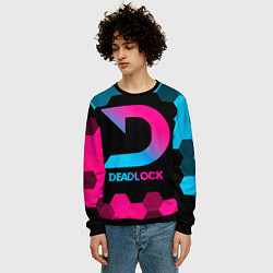 Свитшот мужской Deadlock - neon gradient, цвет: 3D-черный — фото 2