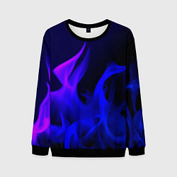 Свитшот мужской Неоновый огонь текстура, цвет: 3D-черный