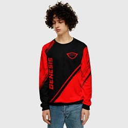 Свитшот мужской Genesis - red gradient вертикально, цвет: 3D-черный — фото 2