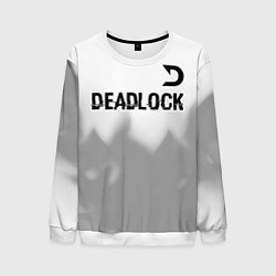 Свитшот мужской Deadlock glitch на светлом фоне посередине, цвет: 3D-белый