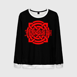 Свитшот мужской Злой русич в символе воина, цвет: 3D-белый