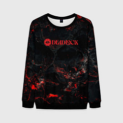 Свитшот мужской Deadlock logo red texture, цвет: 3D-черный