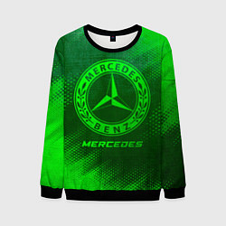 Свитшот мужской Mercedes - green gradient, цвет: 3D-черный