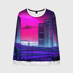 Мужской свитшот Synthwave неоновый город