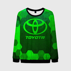 Свитшот мужской Toyota - green gradient, цвет: 3D-черный