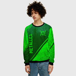 Свитшот мужской Metallica - green gradient вертикально, цвет: 3D-черный — фото 2
