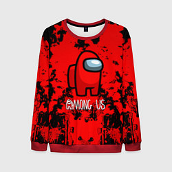 Свитшот мужской Among us краски на красном, цвет: 3D-красный