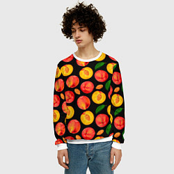 Свитшот мужской Персиковый паттерн, цвет: 3D-белый — фото 2