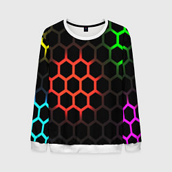 Свитшот мужской Hexagon neon, цвет: 3D-белый