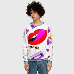 Свитшот мужской Вечеринка 90-х: Яркие символы эпохи, цвет: 3D-меланж — фото 2