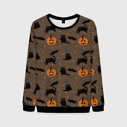 Мужской свитшот Хэллоуин и кот