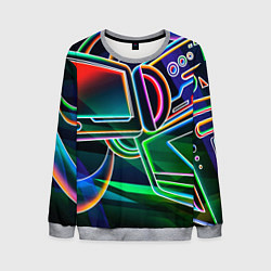 Мужской свитшот Неоновая психоделика геймер