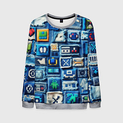 Мужской свитшот Пэчворк с геймерскими знаками