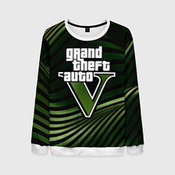 Свитшот мужской Grand Theft Auto V - logo, цвет: 3D-белый