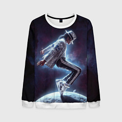 Свитшот мужской Michael Jackson on the moon, цвет: 3D-белый
