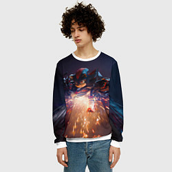 Свитшот мужской Шэдоу на мотоцикле, цвет: 3D-белый — фото 2