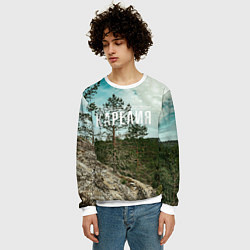 Свитшот мужской Природа Карелии, цвет: 3D-белый — фото 2