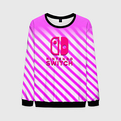 Свитшот мужской Nintendo pink line, цвет: 3D-черный