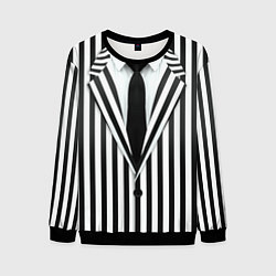 Свитшот мужской Битлджус - полоски, цвет: 3D-черный