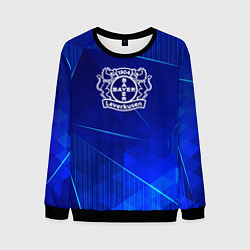 Свитшот мужской Bayer 04 blue poly, цвет: 3D-черный