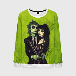 Свитшот мужской Битлджус и Лидия, цвет: 3D-белый