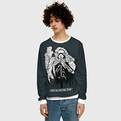 Свитшот мужской Валькирия с топором - добро всегда побеждает, цвет: 3D-белый — фото 2
