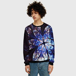 Свитшот мужской Фрактальный узора стекло, цвет: 3D-черный — фото 2