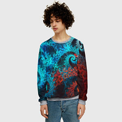 Свитшот мужской Оптическая абстракция узор, цвет: 3D-меланж — фото 2