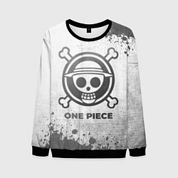 Свитшот мужской One Piece - white gradient, цвет: 3D-черный